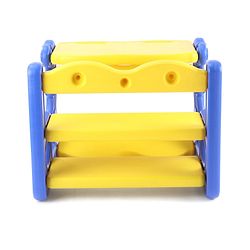 Babyhug Double Seater Dolphin Study Desk For Nursery with Under Seat Storage Easy Assembly - Blue & Yellow