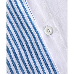 Babyhug Cotton Woven  Half Sleeves  Striped Shirt - Blue & White