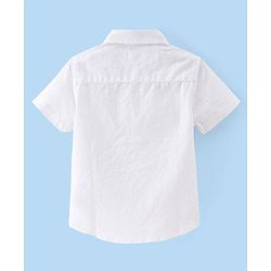 Babyhug Cotton Woven Half Sleeves Lion Printed Kurta Shirt - White