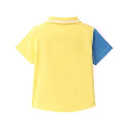 Babyhug Cotton Woven Half Sleeves Shirt With Number Embroidery - Multicolor