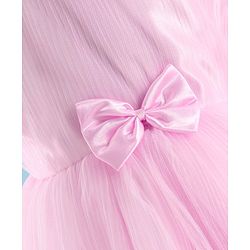 Babyhug Half Sleeves  Fit & Flare Party Frock with Bow Applique - Pink