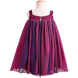 Babyhug Woven Sleeveless Textured Party Dress with Floral Applique -Purple