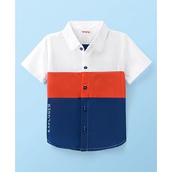 Babyhug Cotton Woven Half Sleeve Regular Cut & Sew Solid Shirt- Multicolour