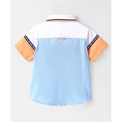 Babyhug Cotton Woven Half Sleeve Regular Rib Collar Solid Shirt- Multicolour