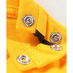 Babyhug Disney Cotton Knit Half Sleeves T-Shirt with Mickey Mouse Graphics Print - Mustard Yellow