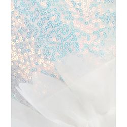 Babyhug Woven Sleeveless Fit and Flare Sequinned Yoke Frill Party Dress - Off White