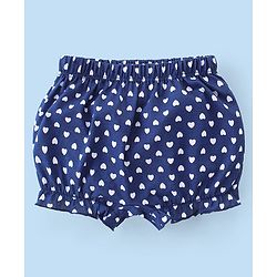 Babyhug 100% Cotton Knit Heart Printed Bloomers Pack of 3 - Multicolour