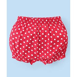 Babyhug 100% Cotton Knit Heart Printed Bloomers Pack of 3 - Multicolour