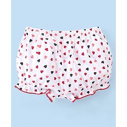 Babyhug 100% Cotton Knit Heart Printed Bloomers Pack of 3 - Multicolour