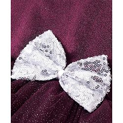Babyhug Sleeveless Party Wear Fit and Flare Frock with Bow - Maroon