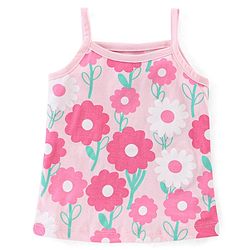 Babyhug 100% Cotton Knit Sleeveless Antibacterial Slips With Floral Print Pack of 3 - Multicolor