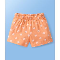 Babyhug Single Jersey Cotton Knit Ice Cream Printed Night Suit - White & Orange