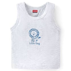 Babyhug 100% Cotton Knit Sleeveless Sandos With Wild Animal Print Pack of 3 - Multicolor