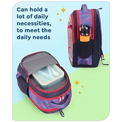 Babyhug Marvel Spiderman School Backpack with Pencil Pouch|2 Main Compartments, 2 Front Pockets, 2 side Bottle Pockets|Water Resistant|Long lasting and Durable Zippers | Comfortable back cushioning | For School, Travel and Outdoors|Blue- 15inches