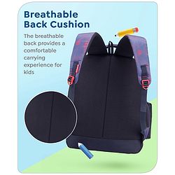 Babyhug Marvel Spiderman School Backpack with Pencil Pouch|2 Main Compartments, 2 Front Pockets, 2 side Bottle Pockets|Water Resistant|Long lasting and Durable Zippers | Comfortable back cushioning | For School, Travel and Outdoors|Blue- 15inches
