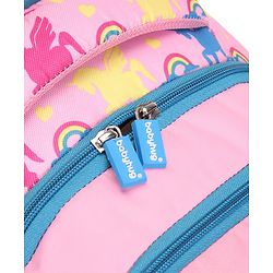 Babyhug Unicorn Print Spacious Backpack With Unicorn Key-Chain|2 Main Compartments, 2 Front Pockets, 2 side Bottle Pockets|Water Resistant|Long lasting and Durable Zippers | Comfortable back cushioning | For School, Travel and Outdoors- 15inches ( St