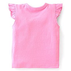 Babyhug 100% Cotton Knit Anti Bacterial Frill Sleeves Vests With Floral Print Pack of 3 - Pink & Purple
