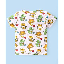 Babyhug 100% Cotton Kint Half Sleeves Antibacterial Front Open Striped Vests Pack of 3 - Multicolor