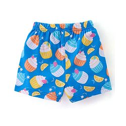 Babyhug Cotton Knit Terry Half Sleeves Night Suit With Ice Cream Print - Blue