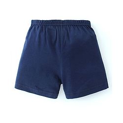 Babyhug 100% Cotton Knit Sleeveless Sando & Shorts Set Number Print -Navy Blue & Red