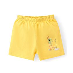 Babyhug 100% Cotton Single Jersey Knit Sleeveless Sando & Shorts Set Frog Print - Green & Yellow