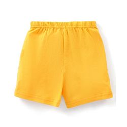 Babyhug 100% Cotton  Sleeveless Sando & Shorts Set Striped & Text Print - Yellow