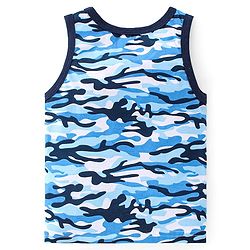 Babyhug 100% Cotton Knit Sleeveless Sando & Shorts Set Camouflage -Navy Blue