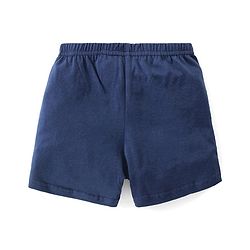 Babyhug 100% Cotton Sleeveless Striped Sando & Solid Shorts Set - Navy Blue