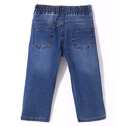 Babyhug Denim Full Length Joggers Text Print - Blue