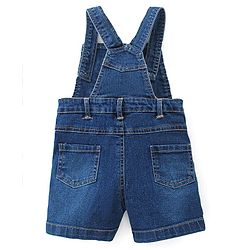 Babyhug Single Jersey Woven Dungaree & Striped Half Sleeves T-Shirt - Multicolour