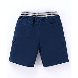 Babyhug Cotton Tussor Above Knee Length Bermuda - Navy Blue