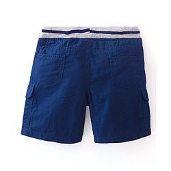 Babyhug Cotton Tussor Above Knee Length Bermuda - Navy Blue