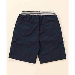 Babyhug Cotton Tussor Above Knee Length Bermuda - Navy Blue