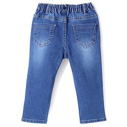 Babyhug Denim Full Length Jeans With Suspenders - Blue