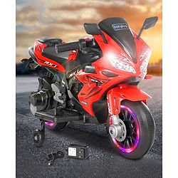 Babyhug R1 EV Battery Operated Ride On Bike With Music LED Lights & Hand Accelerator - Red