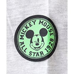 Babyhug Disney Cotton Knit Dungaree With Half Sleeves T- Shirt And Mickey Mouse Print - Green