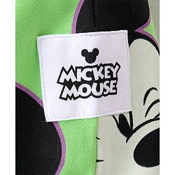 Babyhug Disney Cotton Knit Dungaree With Half Sleeves T- Shirt And Mickey Mouse Print - Green
