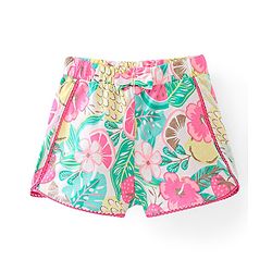 Babyhug Single Jersey Knit Shorts Floral Print - Pink