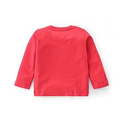 Babyhug Single Jersey Knit Full Sleeves Night Suit Bunny Print - Red & Navy Blue