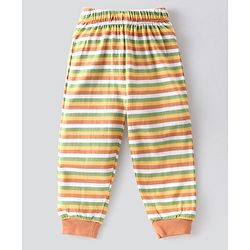 Babyhug Single Jersey Full Sleeves Night Suit Jungle Animals Print - White