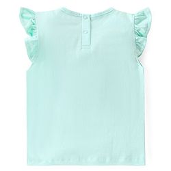 Babyhug Cotton Knit Single Jersey Frill Sleeves Night Suit With Unicorn Print - Blue & Pink