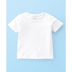 Babyhug Single Jersey Cotton Knit Dungaree with Half Sleeves Inner Tee Airplane Print - White & Blue