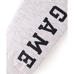 Babyhug Cotton Looper Knit Full Length Lounge  Pant Text Print -  Grey