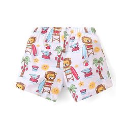 Babyhug 100% Cotton Knit Striped & Lion Printed Trunks Pack of 3 - Multicolour