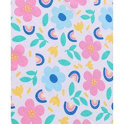 Babyhug Terry Knit Hooded Bath Towel With Floral Print L 76.2 x B 76.2 cm - Multicolor