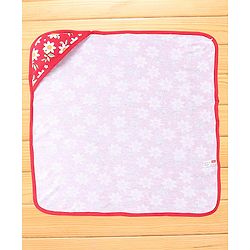 Babyhug Knit Terry Hooded Bath Towel with Floral Print L 76 X B 76 cm - Red