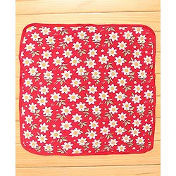 Babyhug Knit Terry Hooded Bath Towel with Floral Print L 76 X B 76 cm - Red