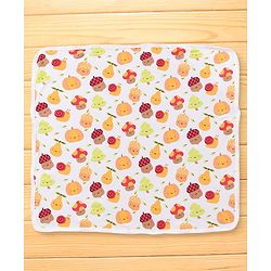 Babyhug Terry Knit Hooded Bath Towel with Fruit Print L 76.2 x B 76.2 cm - Multicolor