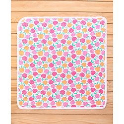 Babyhug Terry Knit Hooded Towel With Fruits Print L 75 x B 75 cm - Orange