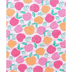 Babyhug Terry Knit Hooded Towel With Fruits Print L 75 x B 75 cm - Orange